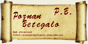 Poznan Betegalo vizit kartica